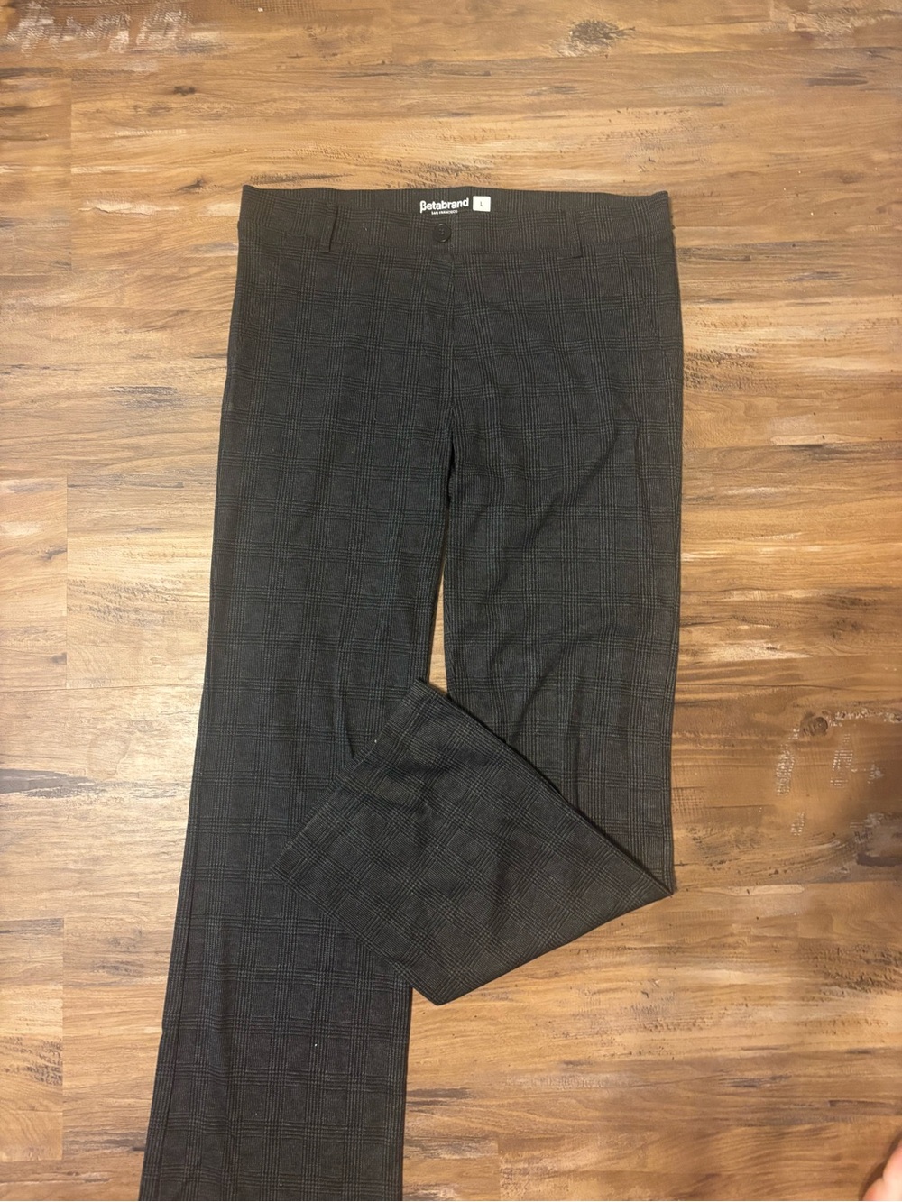 Betabrand Black Glen Plaid Dress Pants
